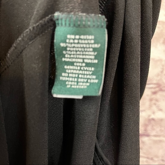 Lauren Ralph Lauren Black Keyhole Neck Cold Shoulder Tunic Blouse NWOT - Picture 8 of 9